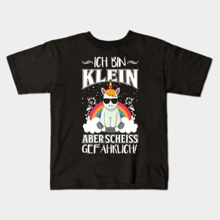 Ich Bin Klein Aber Scheiss Gefährlich Einhorn Kids T-Shirt